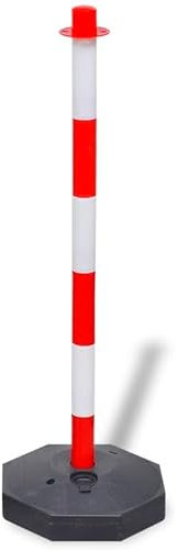 Parkplatzschilder Pfosten-Set mit Absperrkette 10 m - robuste Kunststoff-Absperrung für Parkplätze, Baustellen & Events - einfach zu montieren