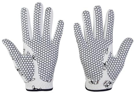 KiBcsLic 2 Guantes de Golf para niños, Antideslizante, Ligeros, de Malla de PU, con Estampado de Perro, Accesorios, L