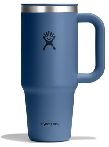 Hydro Flask Coffee Travel Tumbler Mug – Insulated Stainless Steel, Leak Resistant Hot & Iced Coffee Cup 24 Oz Harbor Blue