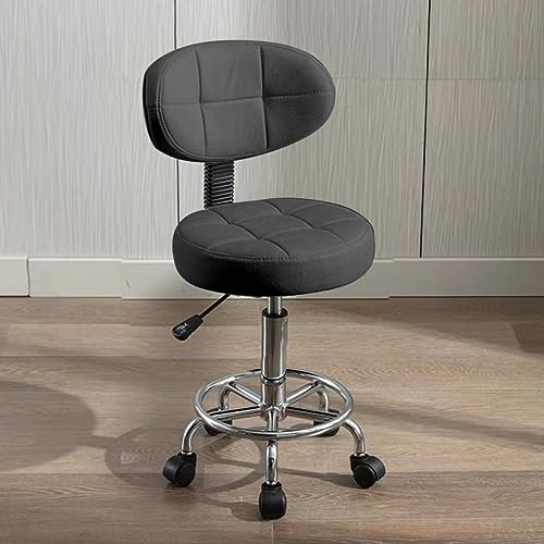 HDHNBA Modern Kontorsstol - Rullande Stol med Låg Rygg och Höjdjustering - Svängbar Arbetsstol med Fotstöd för Kontor,Hem,Salon eller Ritning(Svart,Förpackning med 1 st)