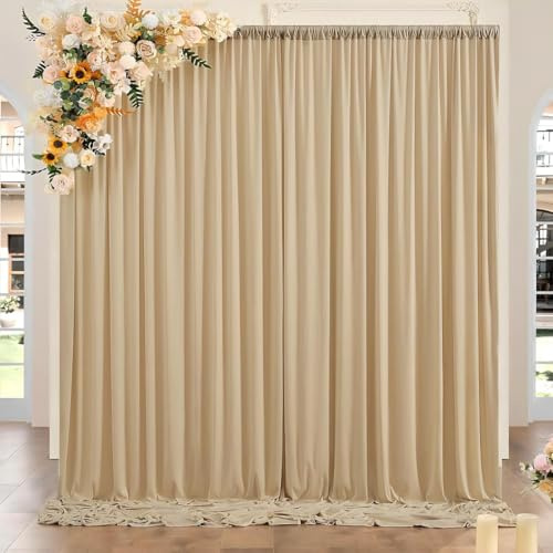 2 cortinas para telón de fondo, 300 x 150 cm, fondo de fiesta, para cumpleaños, fondo fotográfico, ducha de bebé, despedida de soltera, fondo para sesión de fotos (marrón café)