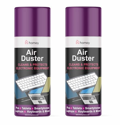 2 x Compressed Air Can Duster Spray - Cleaner for Cleaning & Protecting Laptop Keyboards and Electronics, Set of 2 by Leap Horse