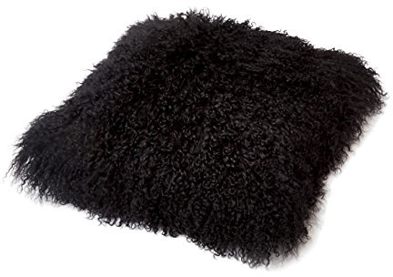 Reissner Lammfelle Pelliccia di Agnello del Tibet Cuscino/Federa 30x30cm (Grande Scelta dei Colori) JAY37 Colore Nero