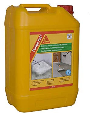 SIKA - Durcisseur de surface et Réducteur de poussières - Purigo Sol - Prêt à l’emploi - Anti-poussière pour dalles béton - Résistant à l’abrasion - Intérieur et Extérieur - 5L