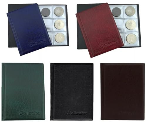 COLLECTOR Coin Album for 48 Large Coins – Compatible with Crown 5 Pound £5, 5€, 10€, 20€, 25€, 30€ and 50€ Coins (30-45 mm) Brown