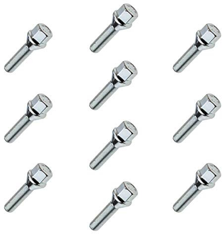 C CARBONADO Boulons de Roue M12x1,5 60 mm Siège Conique 60° Clé 17 mm pour Jantes Aluminium et Acier