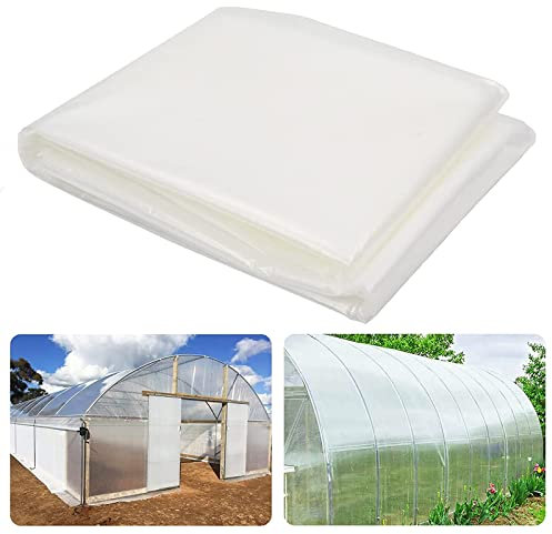 WAIZHIUA 2m x 3m Heavy Duty Polythene Sheeting 125Mu/500g Extra Thick Plastic Sheeting Clear Polytunnel Cover Plastic Dust Sheet for Greenhouse, Polytunnel, Farming, Painting Work