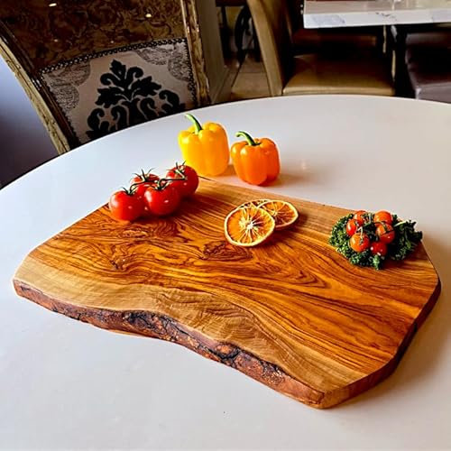 Tabla de queso de madera de olivo con forma irregular de 25 cm (25)
