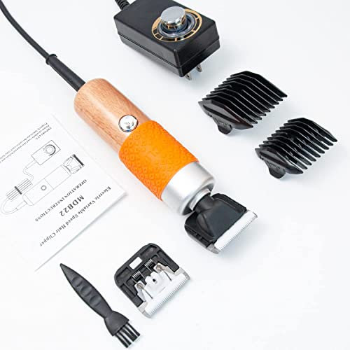 zalati Carpet Clippers Tufting Trimmer Kit Carpet Washer Sweeper 2pcs Limit Comb 6 Gears Adjustable Speed/Low Noise for Tufting Making DIY Rug & Crafts - 200W, Wood Handle