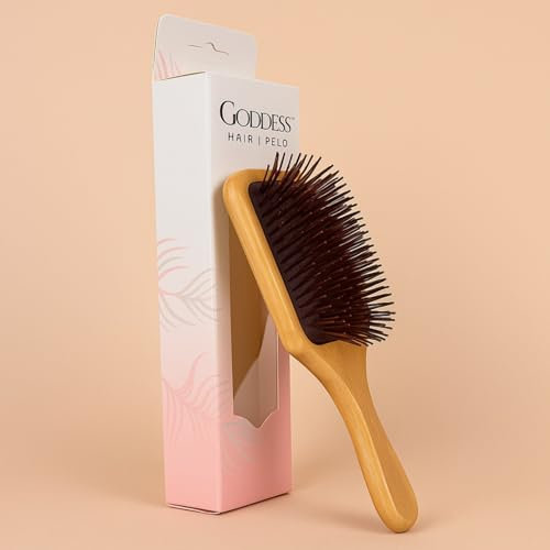 Cepillo de pelo de paleta de bambú - cepillo pelo madera cepillo de pelo cepillo pelo antirotura, bamboo brush wet brush cepillo desenredante natural Masaje Cepillo de pelo antiestático