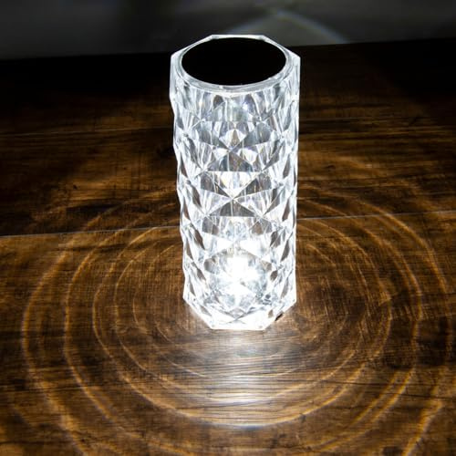 iN Rechargeable Lamp | Led Crystal Table Lamp with Touch Control | Bedside Lamps | USB Rechargeable Table Lamps for Living Room | 3 Colours | Decor for Bedroom | Romantic Lighting