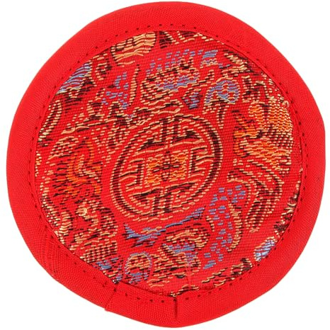 Buddha Klangschalenkissen mit Handnaht, Klangschalen Zubehör, Rot