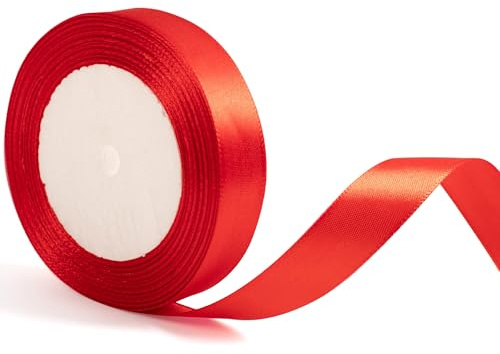 20mm brett rött band Julband för presentinslagning 22 meter, rött julband satinband för presentinslagning Julklappstårta håraccessoarer bukett hantverk bröllopsbil dekorationsband
