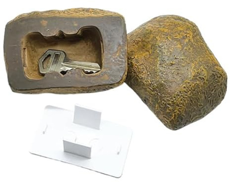 Soporte para llaves de piedra, caja fuerte secreta para llaves al aire libre – Soporte secreto para llaves secretas impermeables – Compartimentos secretos de diseño, adornos de jardín