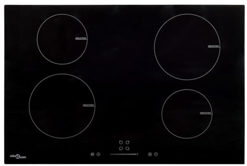 Artículo - Placa de inducción con 4 quemadores de cristal de control táctil, 77 cm, 7000 W, cocina y comedor, electrodomésticos de cocina, fogones