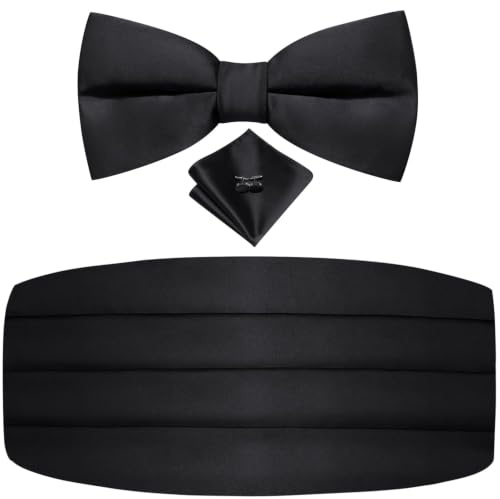 Dubulle Mens Bow Tie Set Bowtie Hankies Cufflinks Fashion Plaid Multicoloured Silk Bowtie