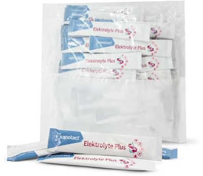 sanotact Elektrolyte Plus 50 Stück – Großpackung für Festival, Sport & Hochzeit Gastgeschenk – Elektrolyte Pulver für den Party Urlaub Zubehör & Training