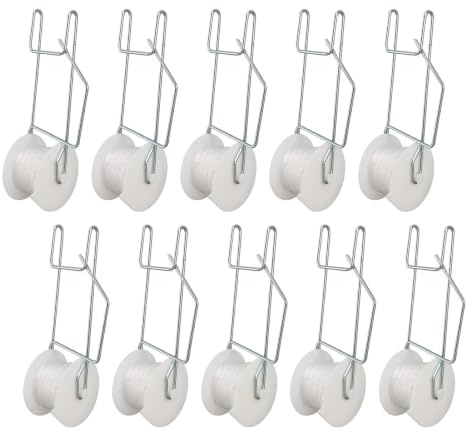 Agatige 10 PCS Crochets À Rouleaux De Tomate, 15 M en Ficelle Réutilisable Clips De Support De Plante Tomates String Trellis Attache Tomate avec Corde Raccord De Jardin pour Concombre Loofah Grapes