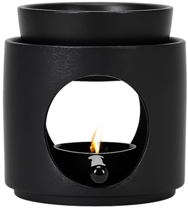 Bcuuozeeing Keramisk doftlampa med värmeljushållare, doftlampa värmeljus, doftlampa för eteriska oljor, aromlampa med ljussked, rökelsestövlar, doftlampa för doftvax och doftolja