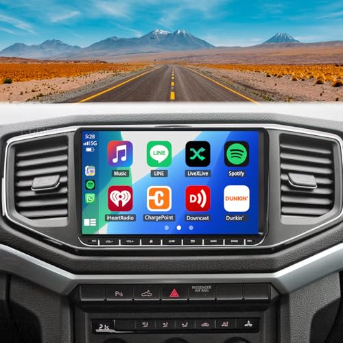 2+32G 2 DIN Android 14 bilradio för VW Amarok 2017–2021 med trådlös Carplay Android bil, 9 tums pekskärm bil stereo display spelare radio GPS navigationshuvud enhet med Bluetooth WLAN FM RDS SWC