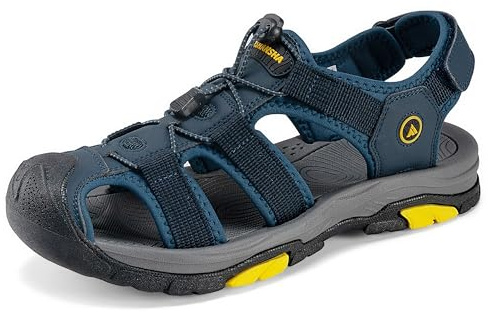 Mishansha Sandali Sportivi Uomo Traspirante Estivi Sandali da Trekking Antiscivolo All'aperto Blu Scuro 43EU