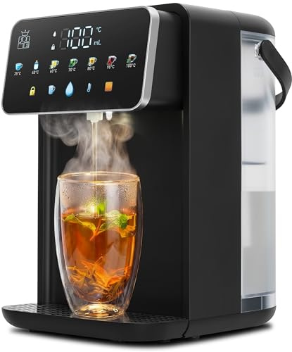 Forme Dispensador de Agua, Depósito de Agua de 3,2 L, 2000 W, Selector de Temperatura del Agua: 25-40-50-60-80-90-100 °C, Filtro Opcional, Reduce el Cloro y la Cal.