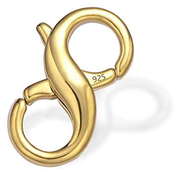 ALEXCRAFT Kettenverschluss Gold Armband Verschluss Karabiner Gold Verschlüsse für Schmuckherstellung Sterling Silber Lobster Clasp Hummer Für Armband Halsketten