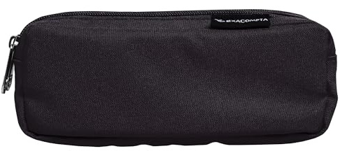 Exacompta - Réf. 52750E - 1 trousse rectangle Dobble - deux compartiments - entièrement doublée - en déchets de PET recyclés - pour crayons, stylos - couleur noir