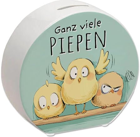 Küken Spardose mit Spruch Ganz viele Piepen Süßes Küken für Taschengeld Sparen Lustig für Trinkgeld Kindergarten Schule