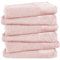 Pure Label 6-TLG. Badetücher Set mit Anhängeschlaufe aus 100% Baumwolle, saugstark, weich und Oeko-TEX Zertifiziert - 6 Badetücher aus Baumwolle 70x140 cm, Rosa