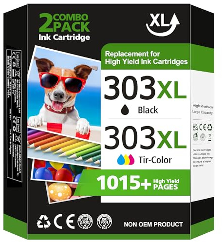 LIFOR 303XL Ink Cartridges High Yield Replacement for HP 303 Ink Cartridges Black and Colour for HP Envy Photo 6234 Ink Cartridges HP 6220 6230 7134 7234 6234 6220 7830 7130 Tango TangoX (2-Pack)