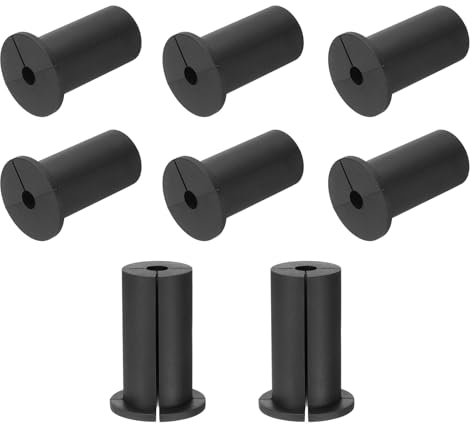 sourcing map 8 ojales de pared para cables, cable de silicona de 1 pulgada, kit de enrutamiento de cables, accesorios de paso de cable de pared para Ethernet con agujero de 7,5 mm, color negro