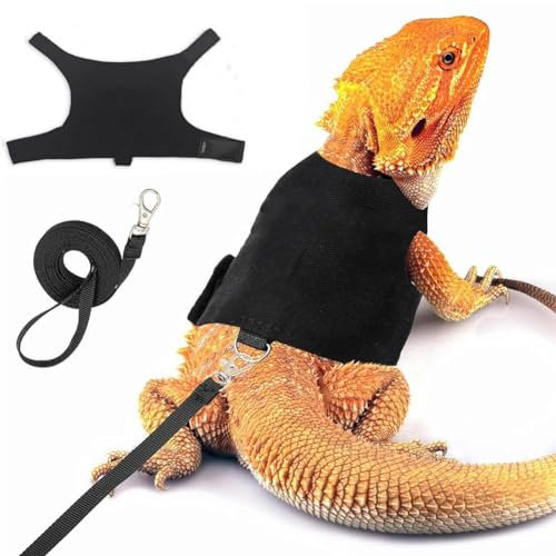 Bartdrachengeschirr und Leine, ausbruchsicher, verstellbar, für Eidechsen, Reptilien, Outdoor-Spaziergänge, Trainingsleine, Reptilien, Sicherheitskostüm-Zubehör, für kleine Haustiere, Reptilien,