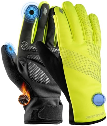 Valkental® Gants de vélo imperméables avec Isolation 3M | Rembourrés et antidérapants | Gants d'hiver et Gants de mi-Saison [Hommes & Femmes] avec Fonction Tactile GloRider V2