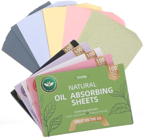 Hpmjz Oil Blotting Sheets 5 PCS (500 Counts) Oily Control Skin Paper Oil Absorbing Sheets 5 Scents Oily Control Film for Makeup Face Cheek Forehead Chin