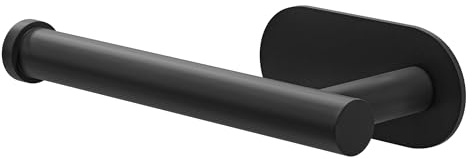 Amig - Portarrollos Adhesivo de baño para Papel higiénico Mod. EA-3 - Soporte Rollo de WC Adhesivo sin Tornillos - 164 x 70 x 45 mm - Acero Inoxidable - Negro Mate