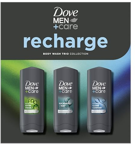 Dove Men+Care Recharge Body Wash Gift Set Trio Collection perfect gifts for him 3 piece