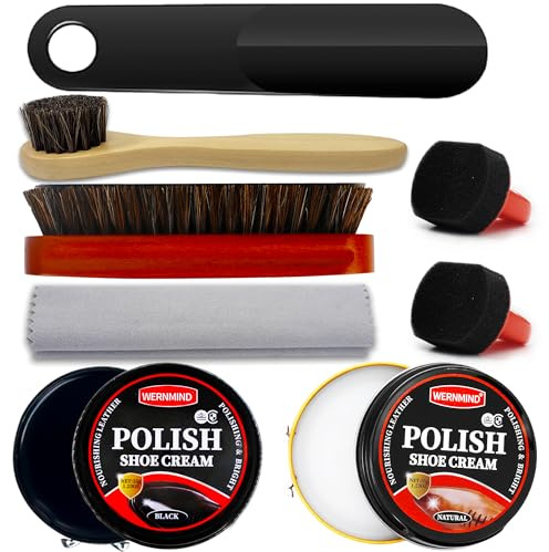 Black Brown Shoe Polish Kit Saddle Soap Mink Oil Boot Shoe Shine Kit
