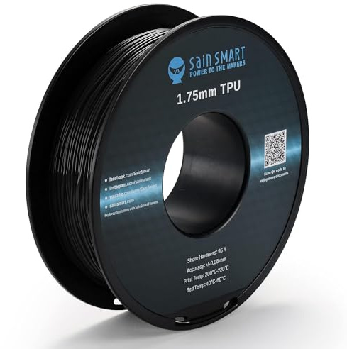 SainSmart TPU 3D-Drucker Filament, 1,75 mm, 0,8 kg, Schwarz