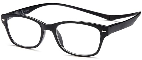 NEW VISION Occhiali da Lettura con Calamita, Certificazione CE, UV400 per Uomo Donna, Occhiali Calamitati da Collo NV3282 (Nero, 3, Diottria)