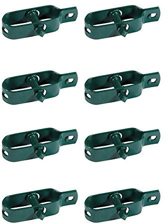 Vert Kit de 8 tendeurs de fil plastifié pour clôture, maille, séchoir à linge, en métal pour jardin, pour poteaux, lot de 8 pièces