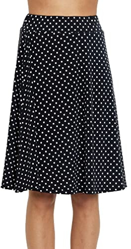 Van Der Rich ® - Jupe Fleurie avec Taille elastiquée - Femme (Noir Fleur 1 Pois, L-XL)