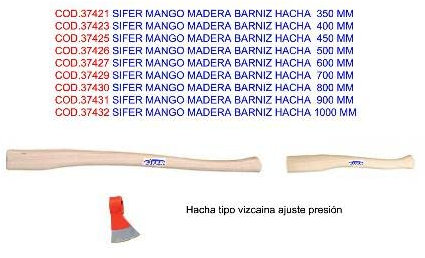 Sifer Manche de hache en bois 600 mm avec vernis
