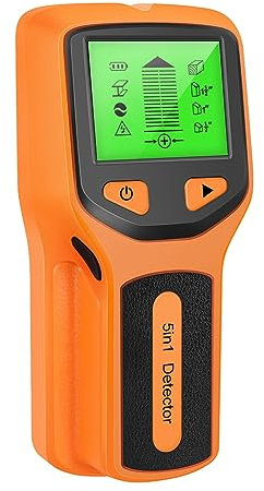ziyuan Escáner de pared 5 en 1, detector digital de pared, detector de pared de mano de PVC, tubo de agua, buscador de metales, color naranja, duradero, 152 x 62 x 28 mm