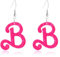 GAUEIOUR Pink Heart Dangle Earrings - Acrylic Heart Hollow Valentine's Day Jewelry Gift