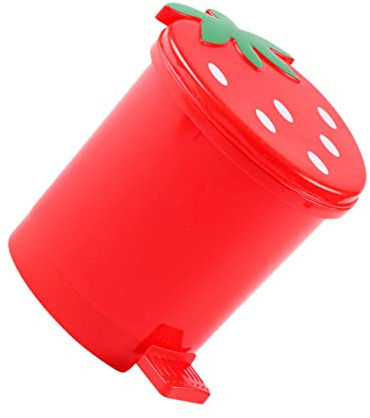 BUGUUYO Mini Papelera De Escritorio Contenedor De Desechos Para y Dormitorio Basurero Kawaii Para Mesa Color Rojo