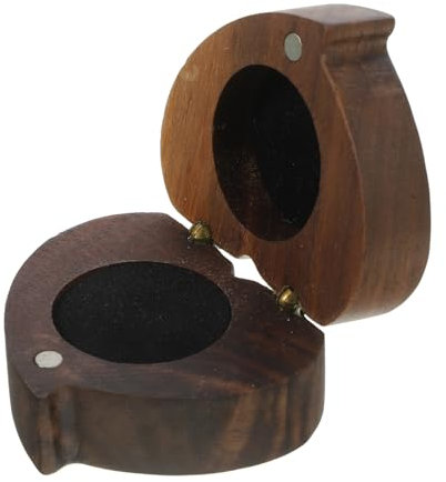 PACKOVE Scatola Per Anelli in Legno Porta Anelli Forma Di Cuore Scatola Espositiva Per Gioielli Custodia Per Fedi Nuziali Elegante e Pratica Per Conservare e Proteggere