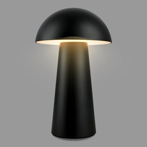 BRILONER - LED Mini Tischlampe kabellos mit Touch, dimmbar in Stufen, IP44, Nachttischlampe, Leselampe, LED Lampe, Campinglampe, Tischleuchte, Akkulampe, Outdoor Lampe, 12x19,5 cm (DxH), Schwarz