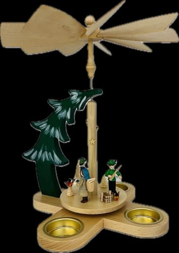 Rudolphs Schatzkiste Pyramide de Noël pour bougie chauffe-plat, pyramide de sapin, hauteur 27 cm, pyramide d'arbre en bois