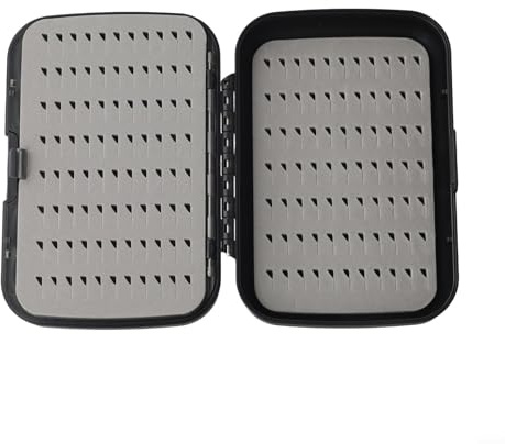 Rehoetom Boîte à mouches double face pour pêche à la truite et au bar, rangement d'appâts étanche avec insert en mousse, boîte à leurres en plastique PE légère, compatible avec les appâts secs et